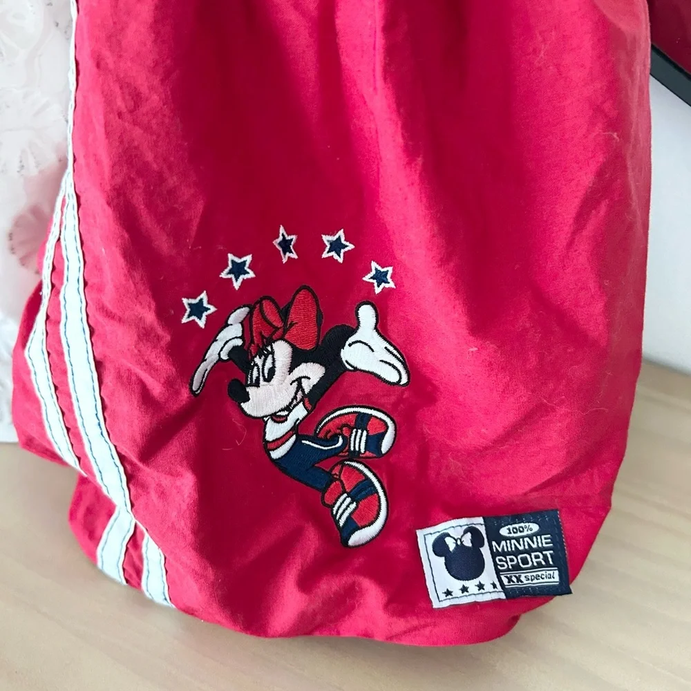 Vintage Disney Minnie Sport Red Cinch Backpack Gym Bag
